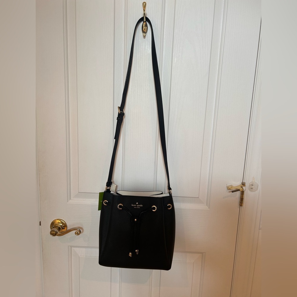 NWT KATE SPADE Harriet Cape Drive Women Black Bucket Bag - Picture 5 of 8